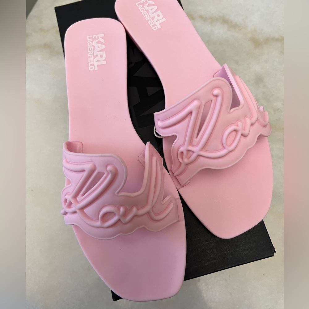 Karl Lagerfield Jelly Signature Slides